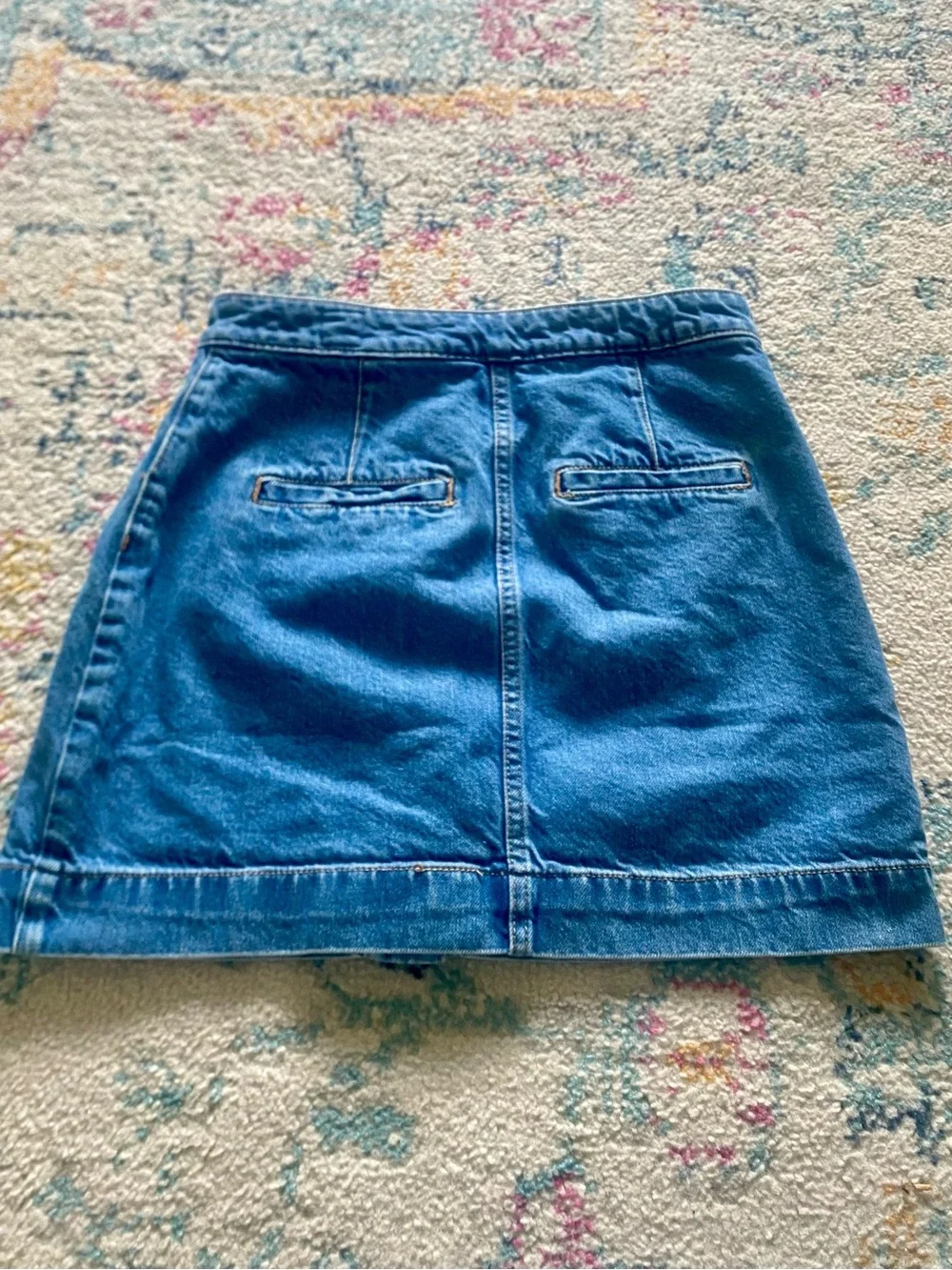 We the Free Free People Don't Get Me Wrong Denim Blue Mini Skirt High Rise Sz 26